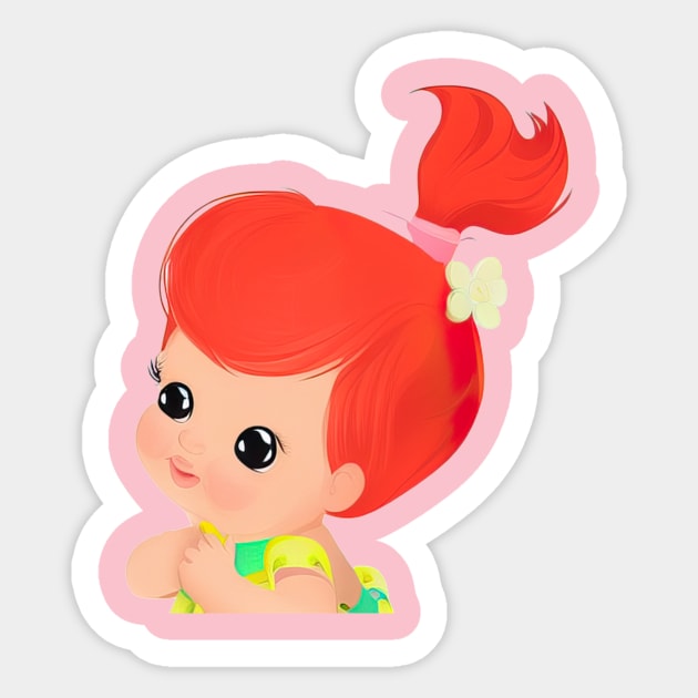 Cute Red Hair Baby Girl Sticker by NUNUTWISS